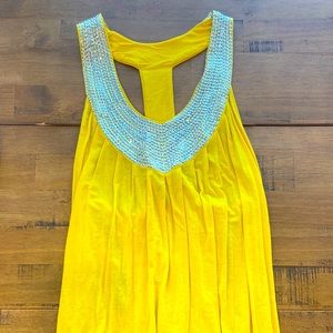Yellow Cutout Sequin Top